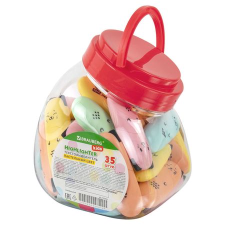 текстовыделитель мини BRAUBERG Cute Cats Pastel 1-5мм в ассортименте пака 40ф а4 pastel ассорти yoi