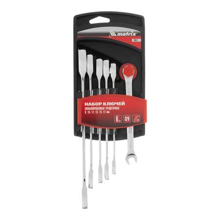 набор ключей MATRIX c храповым механизмом 6 предметов