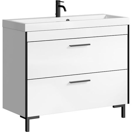 тумба без раковины Aqwella Gamma 100 см напольная белая