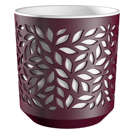 кашпо Leaves 2,5л пластик  бордо/белый обложка аттестат профессора бордо бумвинил