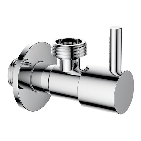 кран угловой LEDEME LH507-3/4 НР/НР нерж сталь с отражателем хром