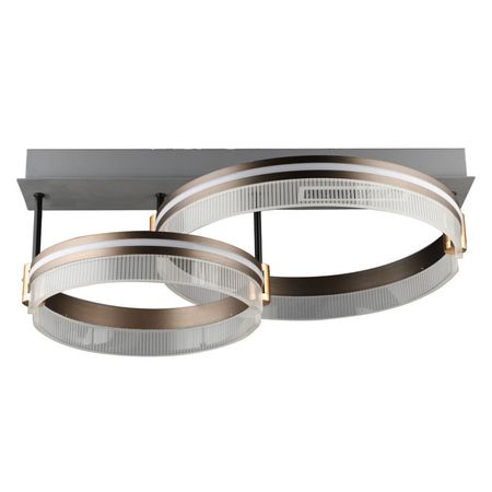 люстра потолочная светодиодная DECITY Драйв 2х31вт+2х43Вт+5Вт LED пульт акрил серый