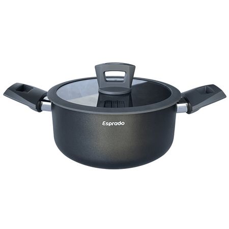 кастрюля ESPRADO Frontera Gris 4,3л 24см антипр.покр. алюминий стеклянная крышка индукция