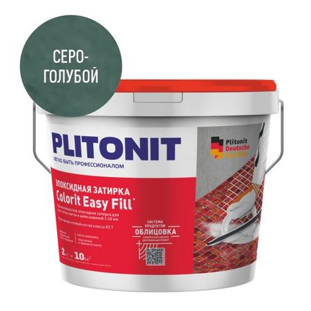 затирка для швов PLITONIT Colorit EasyFill эпокс. 1-10мм 2кг серо-голубая