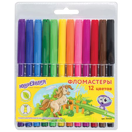 Набор фломастеров ЮНЛАНДИЯ Фломастеры, вентилируемый колпачок фломастеры centropen 12 ов