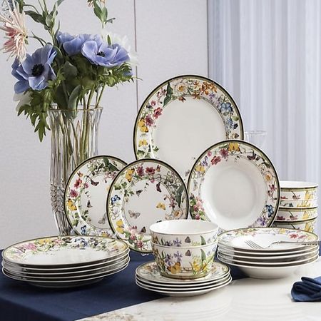 Набор посуды ARYA HOME COLLECTION Набор столовой посуды  из костяного фарфора Floreale, 24 предмета