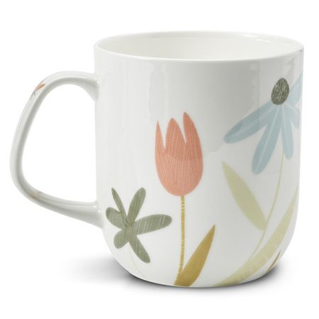 кружка APOLLO Flora Basalto 600мл костяной фарфор