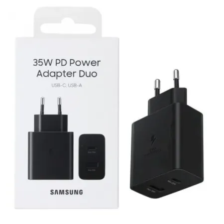Сетевое зарядное устройство Samsung Super Fast Charger Type-C/USB 3.0 35W + Cable Type-C 5А/1m (черный)