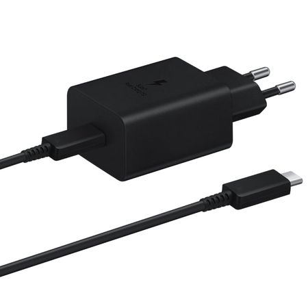 Сетевое зарядное устройство Samsung Super Fast Charger GaN Type-C 45W + Cable Type-C 5А/1.8m (черный)