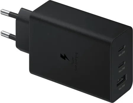 Сетевое зарядное устройство Samsung Super Fast Charger 2хType-C/USB 3.0 /65W + Cable Type-C (черный)
