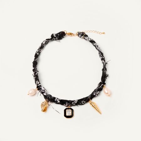 HOLLY JUNE Колье Braded Bandana Necklace - Black