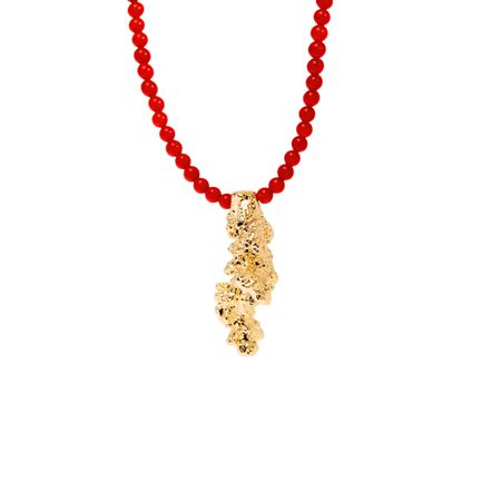 HOLLY JUNE Колье Coral Pendant Necklace - Gold