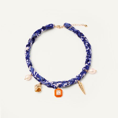 HOLLY JUNE Колье Braded Bandana Necklace - Blue