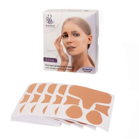 Тейпы для лица RISORIO Тейпы для лица от морщин нарезанные Elite
