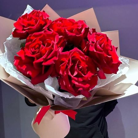 Букет живых цветов ДАРИ ЦВЕТЫ Букет из 5 французских красных роз