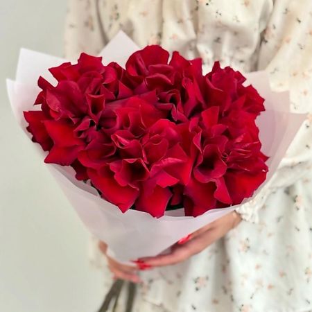 Букет живых цветов ДАРИ ЦВЕТЫ Букет из 5 шт шикарных красных французских роз «Бордо XS»