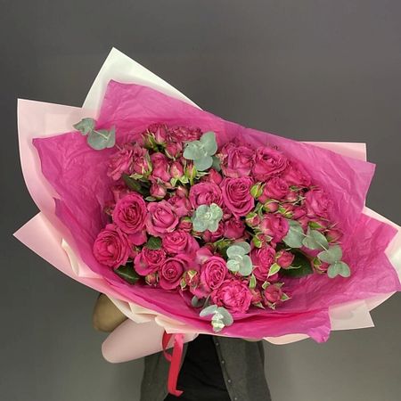 Букет живых цветов ДАРИ ЦВЕТЫ Монобукет из кустовых роз