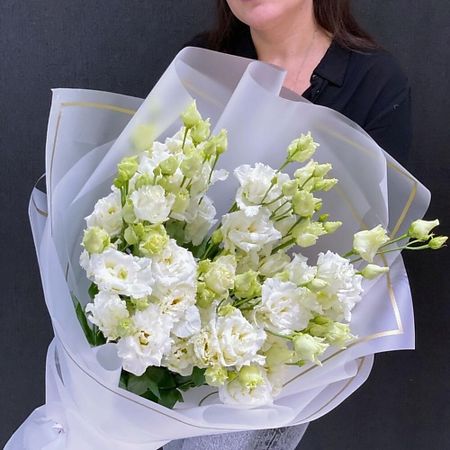 Букет живых цветов ДАРИ ЦВЕТЫ Букет из белой эустомы