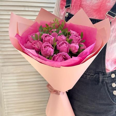 Букет живых цветов ДАРИ ЦВЕТЫ Моно Мисти пион розочки кустовые