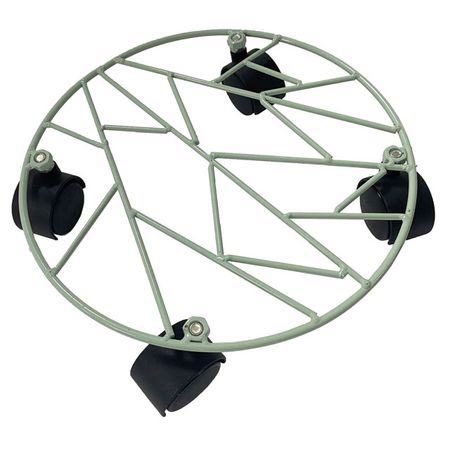 подставка для цветов на колесах d25см железо зеленый
