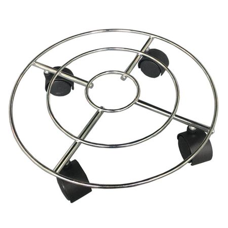 подставка для цветов на колесах d23см железо хром