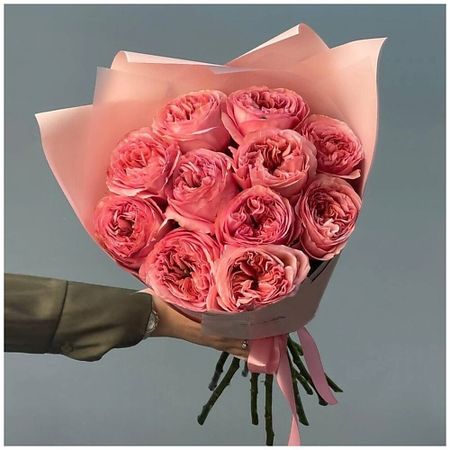 Букет живых цветов ДАРИ ЦВЕТЫ Букет из пионовидных роз 11 штук