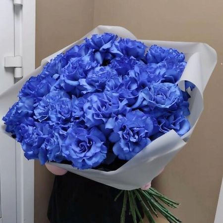 Букет живых цветов ДАРИ ЦВЕТЫ 25 синих французских роз