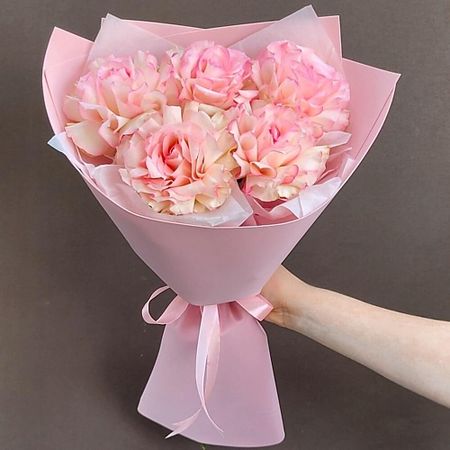 Букет живых цветов ДАРИ ЦВЕТЫ Розы розовые французские