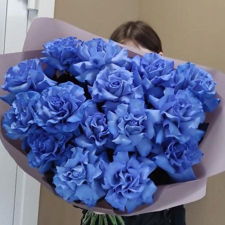 Букет живых цветов ДАРИ ЦВЕТЫ Букет из 15 французских синих роз