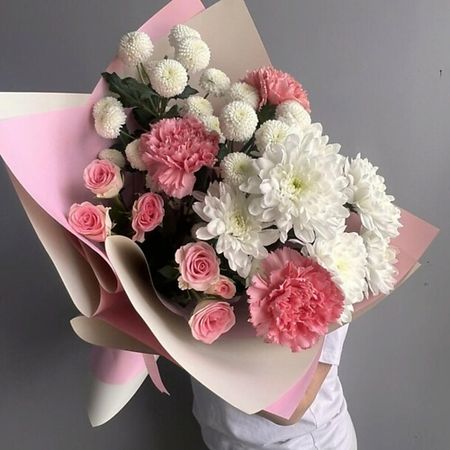 Букет живых цветов ДАРИ ЦВЕТЫ Авторский букет с хризантемами Дари цветы