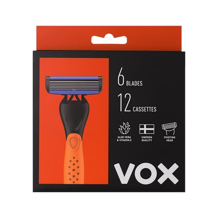 Станок для бритья VOX FOR MEN 6 лезвий с 12 сменными кассетами 1 шт кайя норденген мозг всемогущий путеводитель по самому незаменимому органу нашего тела экопокет