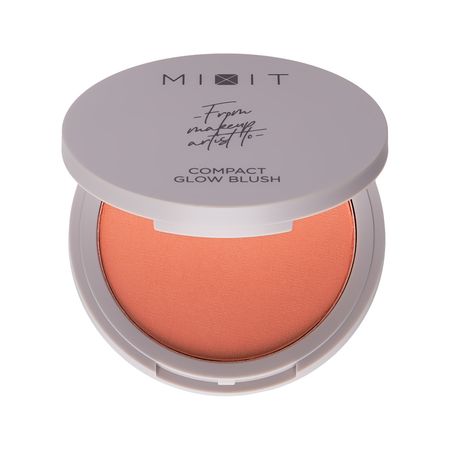 Румяна для лица MIXIT COMPACT BLUSH компактные сияющие тон 02 Peach cream