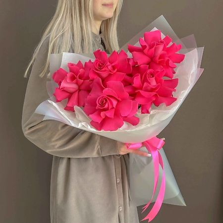 Букет живых цветов ЛАЙФБУКЕТ Букет из ажурных розовых роз 