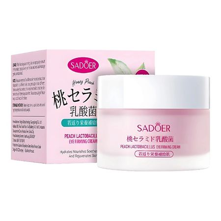Крем для глаз SADOER Крем для век укрепляющий с персиком и лактобактериями