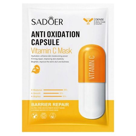 Маска для лица SADOER Тканевая капсульная маска для лица антиоксидантная с витамином С
