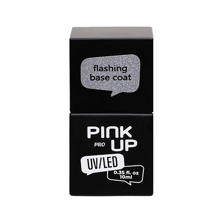 Базовое покрытие для гель-лаков PINK UP Светоотражающая база для ногтей UV/LED PRO flashing base coat