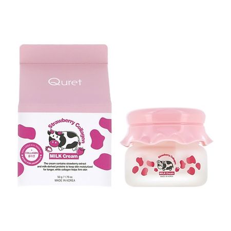 Крем для лица QURET Крем для лица с экстрактом клубники и коллагеном