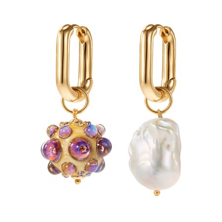 KOTLO STUDIO Серьги With Murano Sand Bead And Pearl Earrings