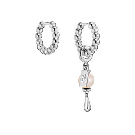 KOTLO STUDIO Серьги Pearl Drop Silver-White Earrings