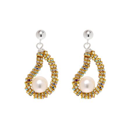 PEARL OCTOPUSS.Y Серьги Tiny Gold Oysters Earrings