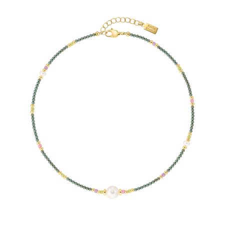 KOTLO STUDIO Колье Pearl Touch Gold-Green Necklace