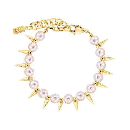 KOTLO STUDIO Браслет Punks Still Alive Gold-Beige Bracelet