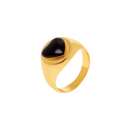 WILHELMINA GARCIA Кольцо Gold Black Heart Ring kami garcia margaret stohl dangerous deception