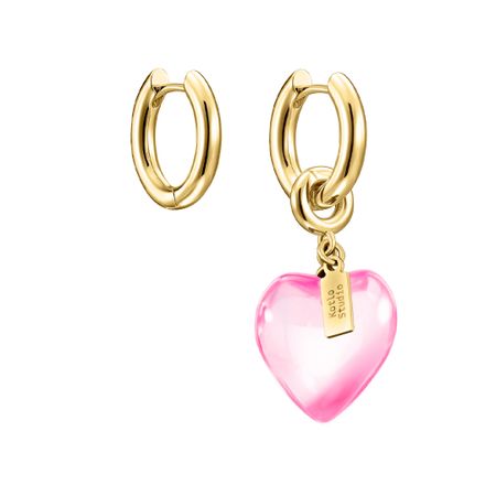 KOTLO STUDIO Серьги Sweetheart Mini Gold-Pink Earrings