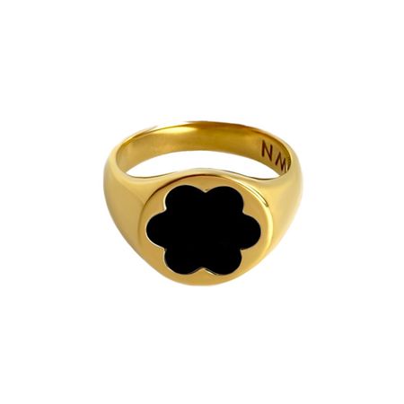 MOONSWOON Кольцо-печатка Gold Forget-Me-Not Ring – Black кэндзи цурута незабудка forget me not манга