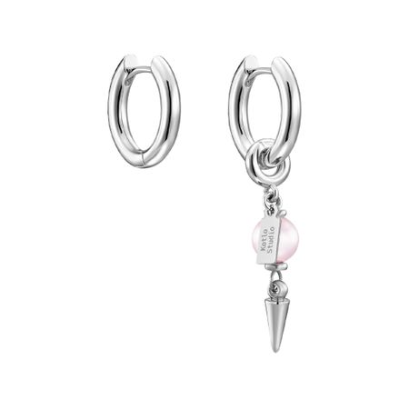 KOTLO STUDIO Серьги Piece Of Punk Silver-Pink Earrings