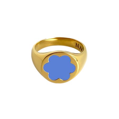 MOONSWOON Кольцо-печатка Gold Forget-Me-Not Ring – Blue кэндзи цурута незабудка forget me not манга