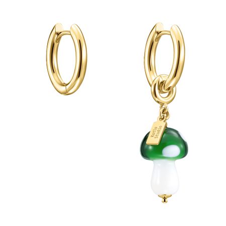 KOTLO STUDIO Серьги Mushroom Gold-Green Earrings