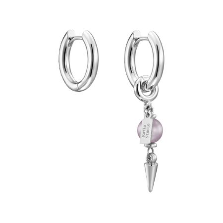 KOTLO STUDIO Серьги Piece Of Punk Silver-Purple Earrings