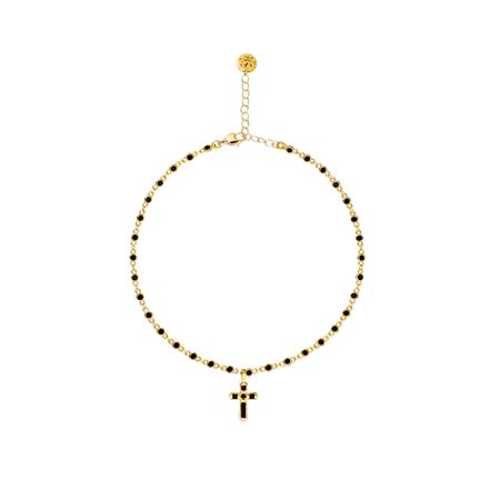 LA CONCEPTION DE SAFINA ANTONINA Цепь Gold Onyx Cross Necklace